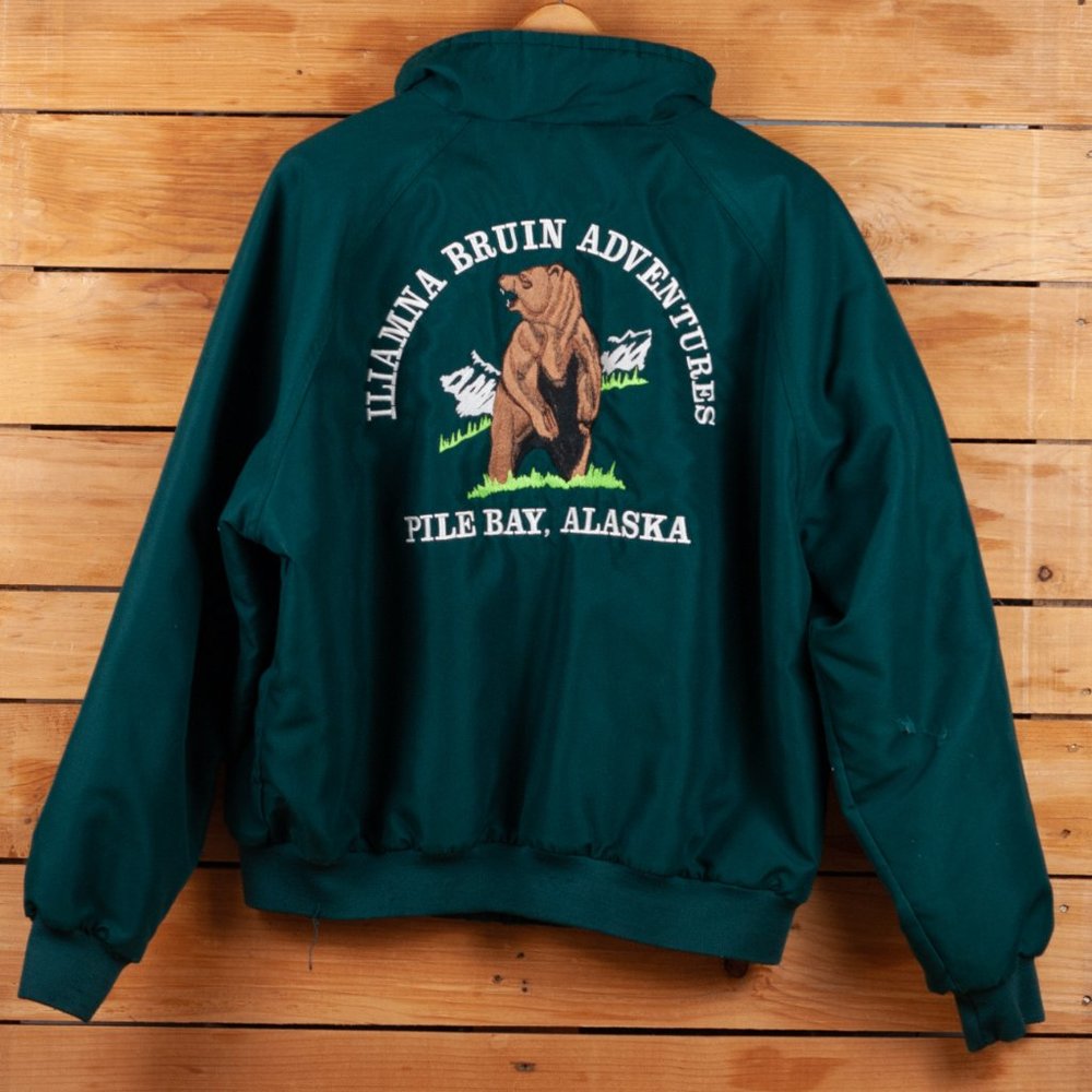 Vintage Embroidered Alaska Bear Viewing Company Jacket - Men's XL Made in USA